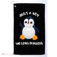Penguin Just A Boy Who Loves Penguins Gift Golf Towel thumb 0