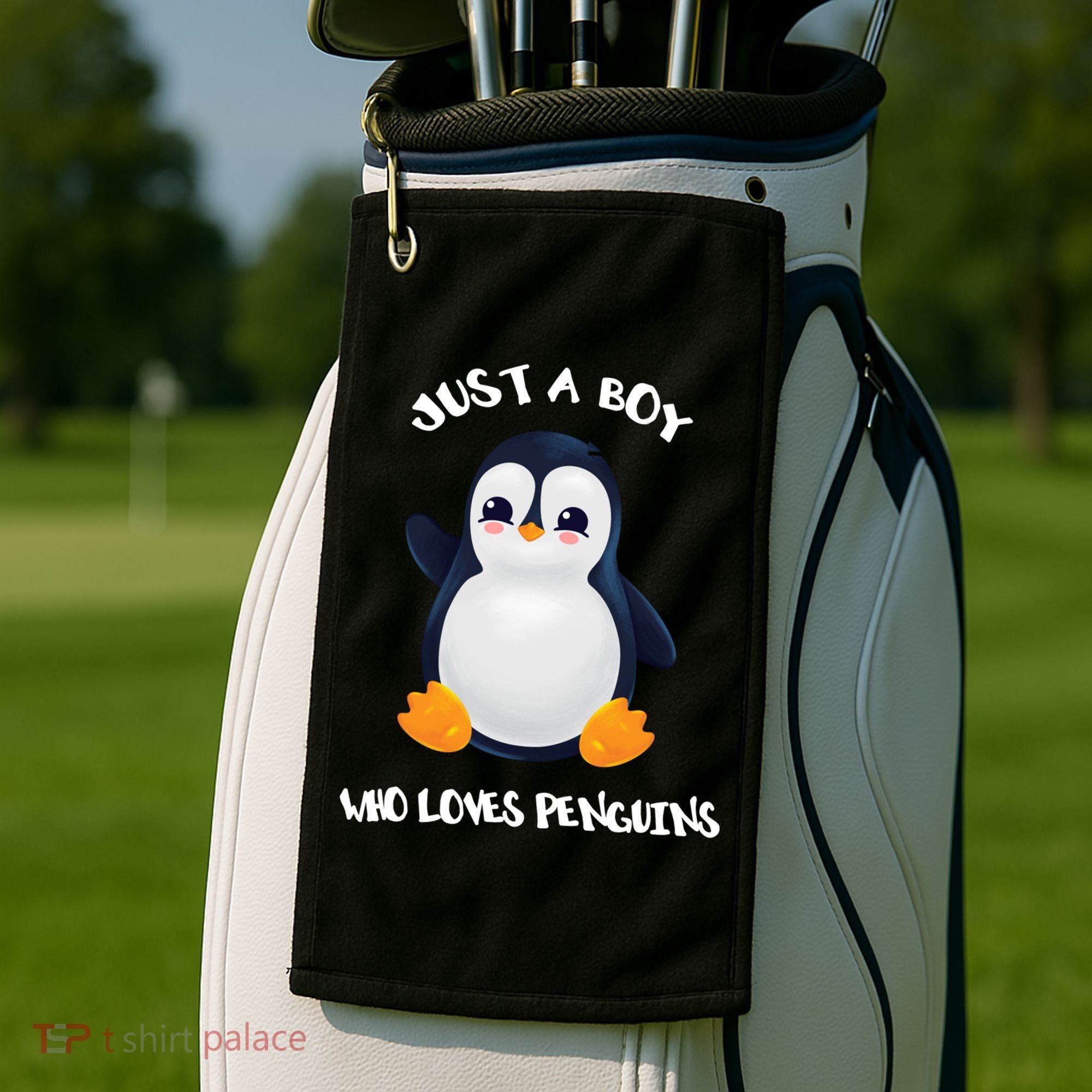 Penguin Just A Boy Who Loves Penguins Gift Golf Towel