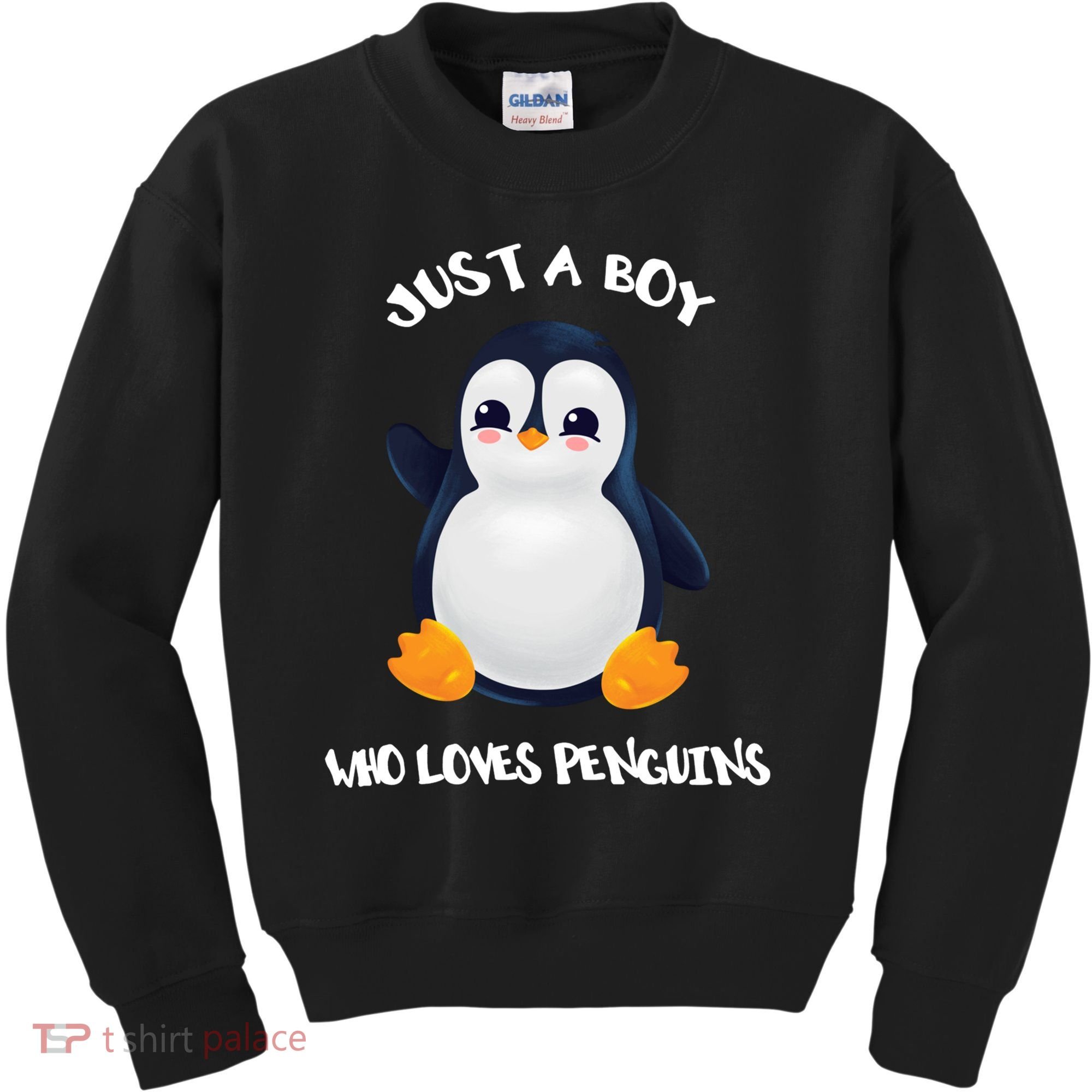 Penguin Just A Boy Who Loves Penguins Gift Kids Sweatshirt