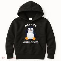 Penguin Just A Boy Who Loves Penguins Gift Kids Hoodie thumb 0