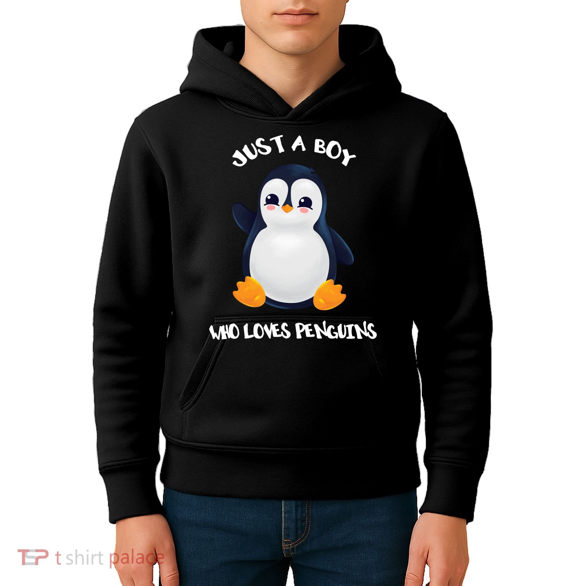 Penguin Just A Boy Who Loves Penguins Gift Kids Hoodie