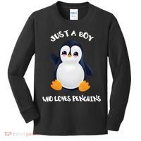Penguin Just A Boy Who Loves Penguins Gift Kids Long Sleeve Shirt thumb 0