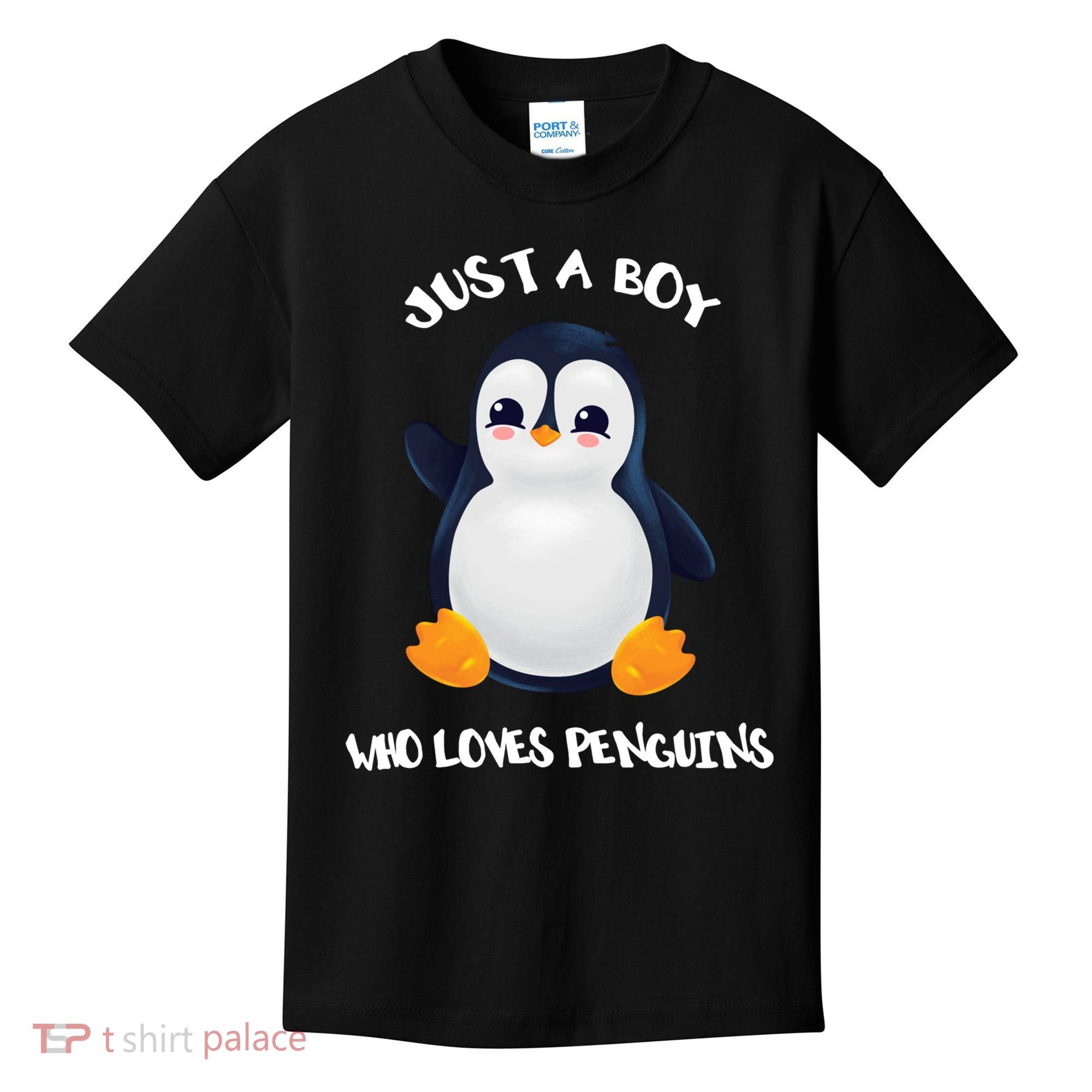 Penguin Just A Boy Who Loves Penguins Gift Kids T-Shirt