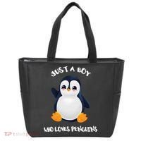 Penguin Just A Boy Who Loves Penguins Gift Tote Bag thumb 0