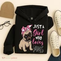 Pug Just a Who Loves Pugs Hoodie thumb 4