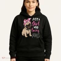 Pug Just a Who Loves Pugs Hoodie thumb 5