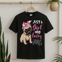 Pug Just a Who Loves Pugs T-Shirt thumb 2