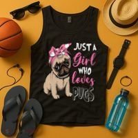 Pug Just a Who Loves Pugs Tank Top thumb 4