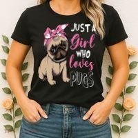 Pug Just a Who Loves Pugs Women's T-Shirt thumb 2