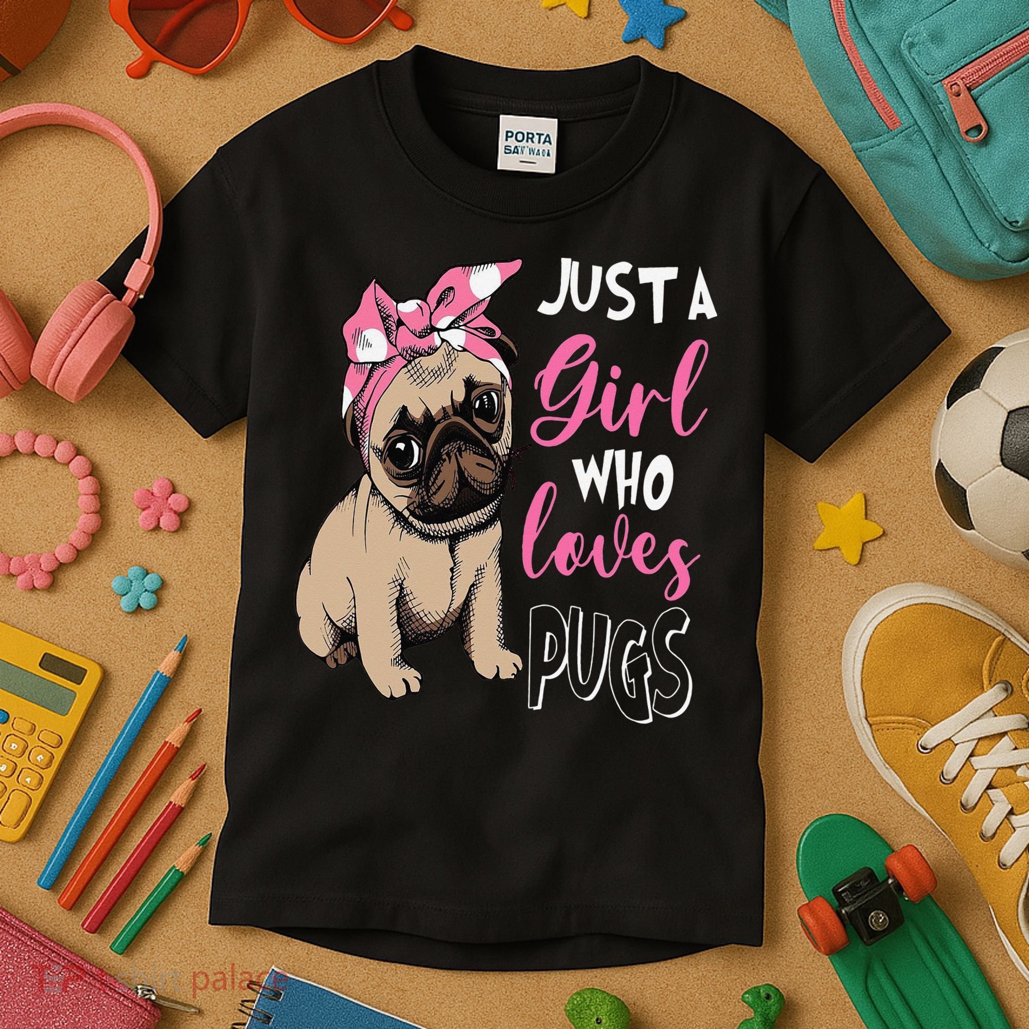 Pug Just a Who Loves Pugs Kids T-Shirt
