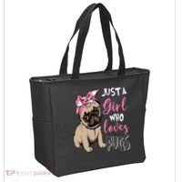 Pug Just a Who Loves Pugs Tote Bag thumb 2