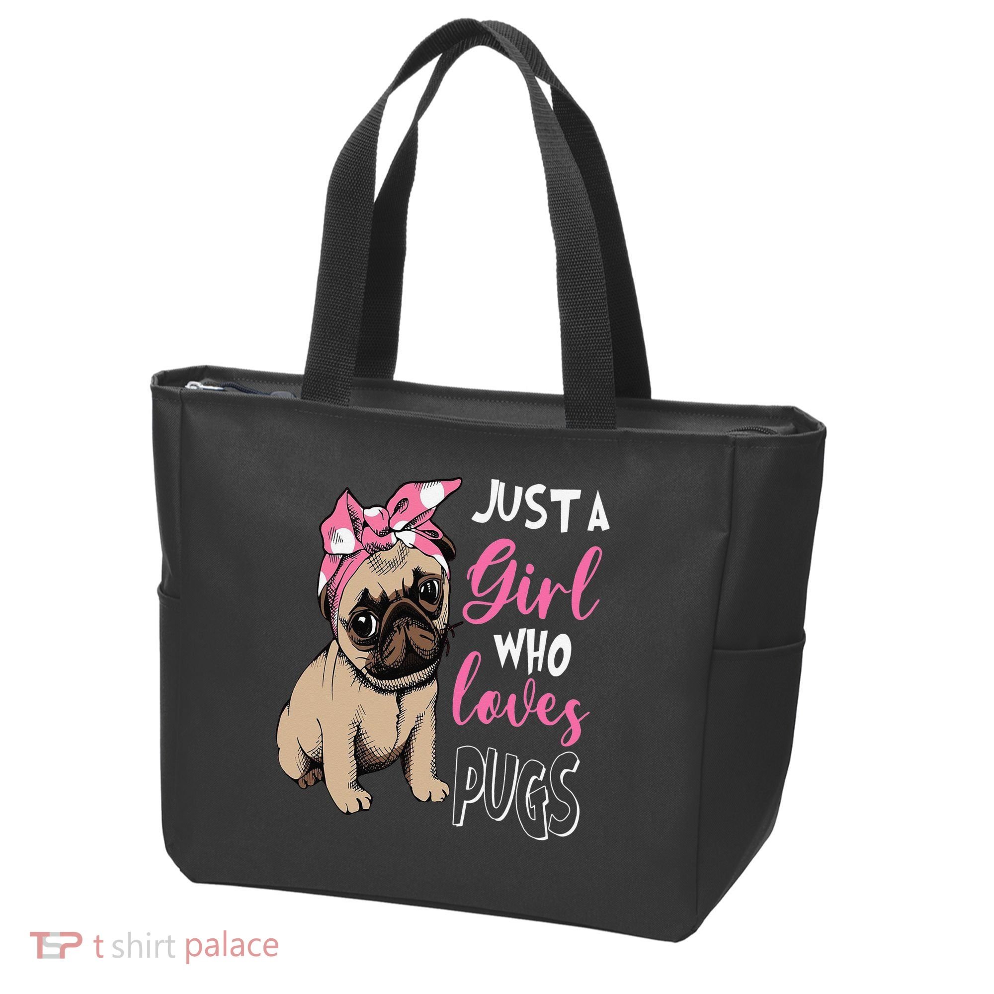 Pug Just a Who Loves Pugs Tote Bag