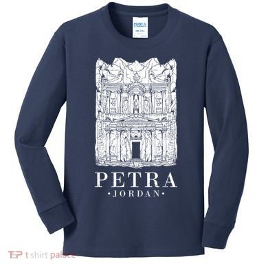 Petra Jordan Archaeological Monument Souvenir Kids Long Sleeve Shirt