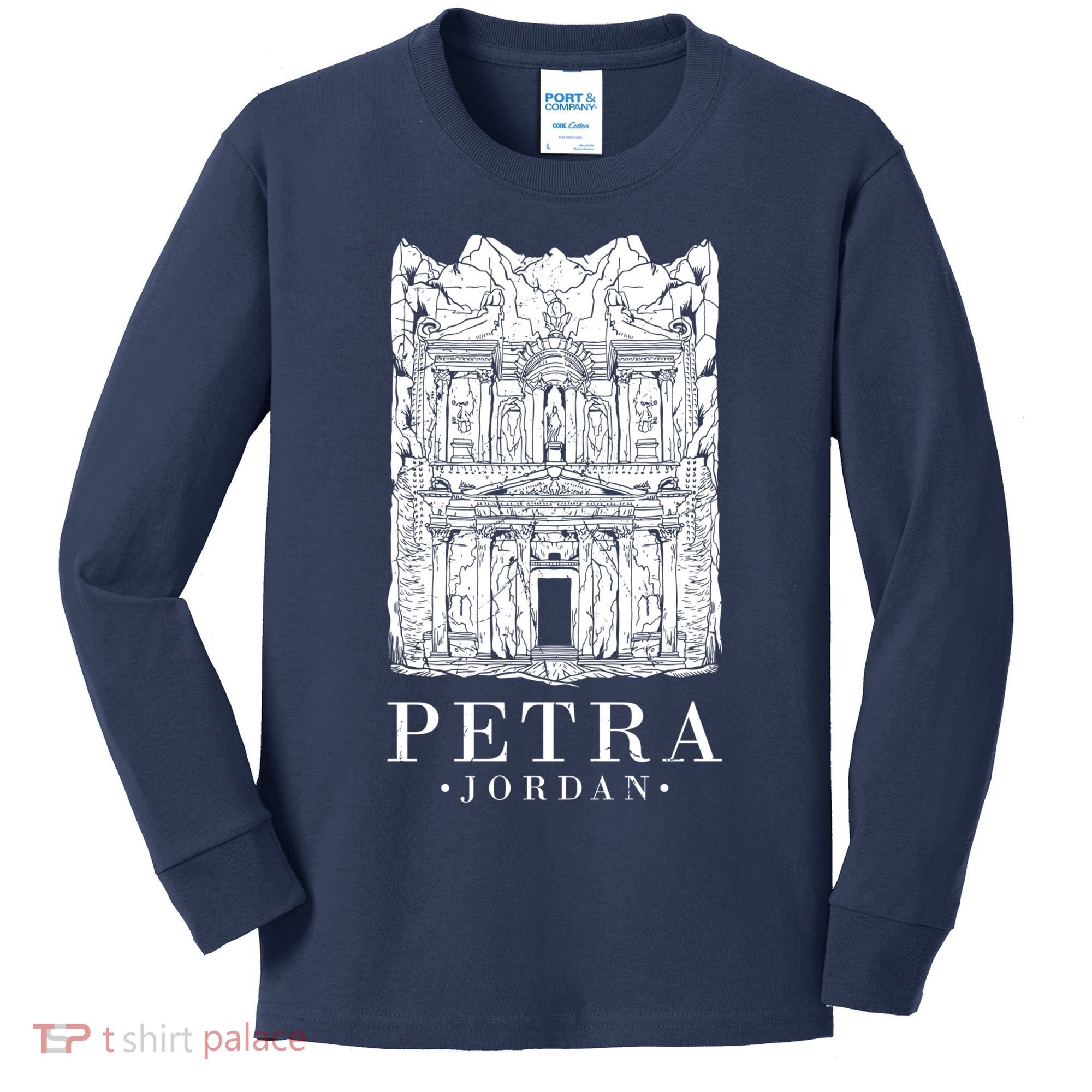 Petra Jordan Archaeological Monument Souvenir Kids Long Sleeve Shirt