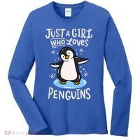 Penguin Just A Girl Who Loves Penguins Meaningful Gift Women's Long Sleeve Shirt thumb 0