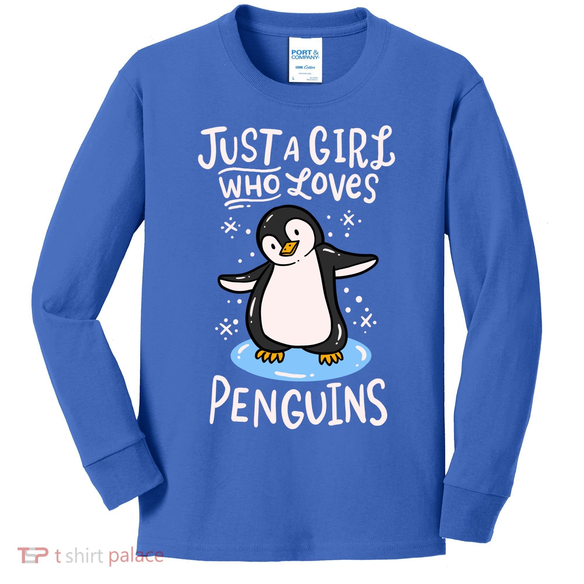 Penguin Just A Girl Who Loves Penguins Meaningful Gift Kids Long Sleeve Shirt