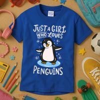 Penguin Just A Girl Who Loves Penguins Meaningful Gift Kids T-Shirt thumb 3