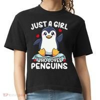 Penguin Just A Girl Who Loves Penguins Cool Gift Comfort Colors Boxy T-Shirt thumb 0