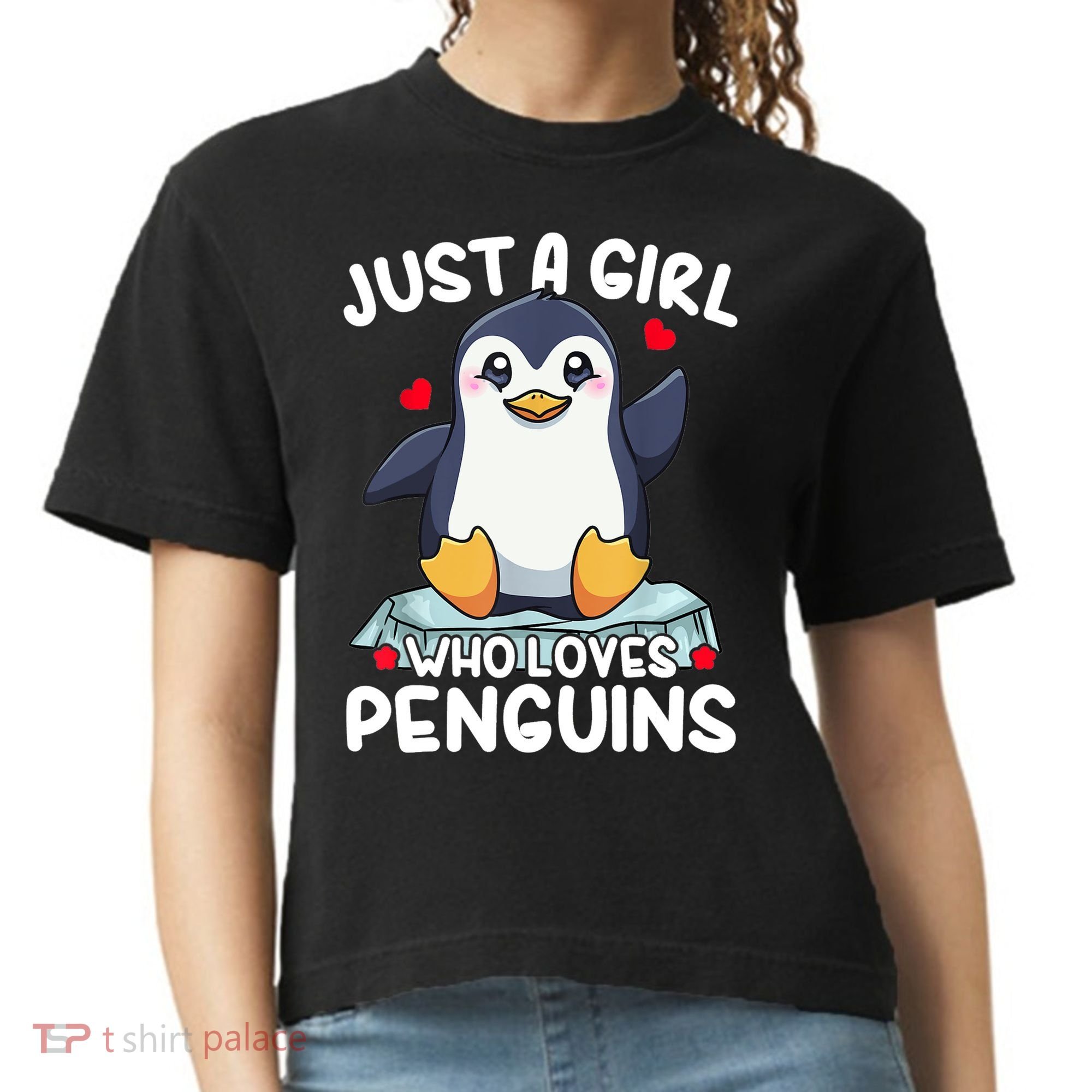 Penguin Just A Girl Who Loves Penguins Cool Gift Comfort Colors Boxy T-Shirt