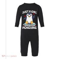Penguin Just A Girl Who Loves Penguins Cool Gift Infant Fleece One Piece thumb 0