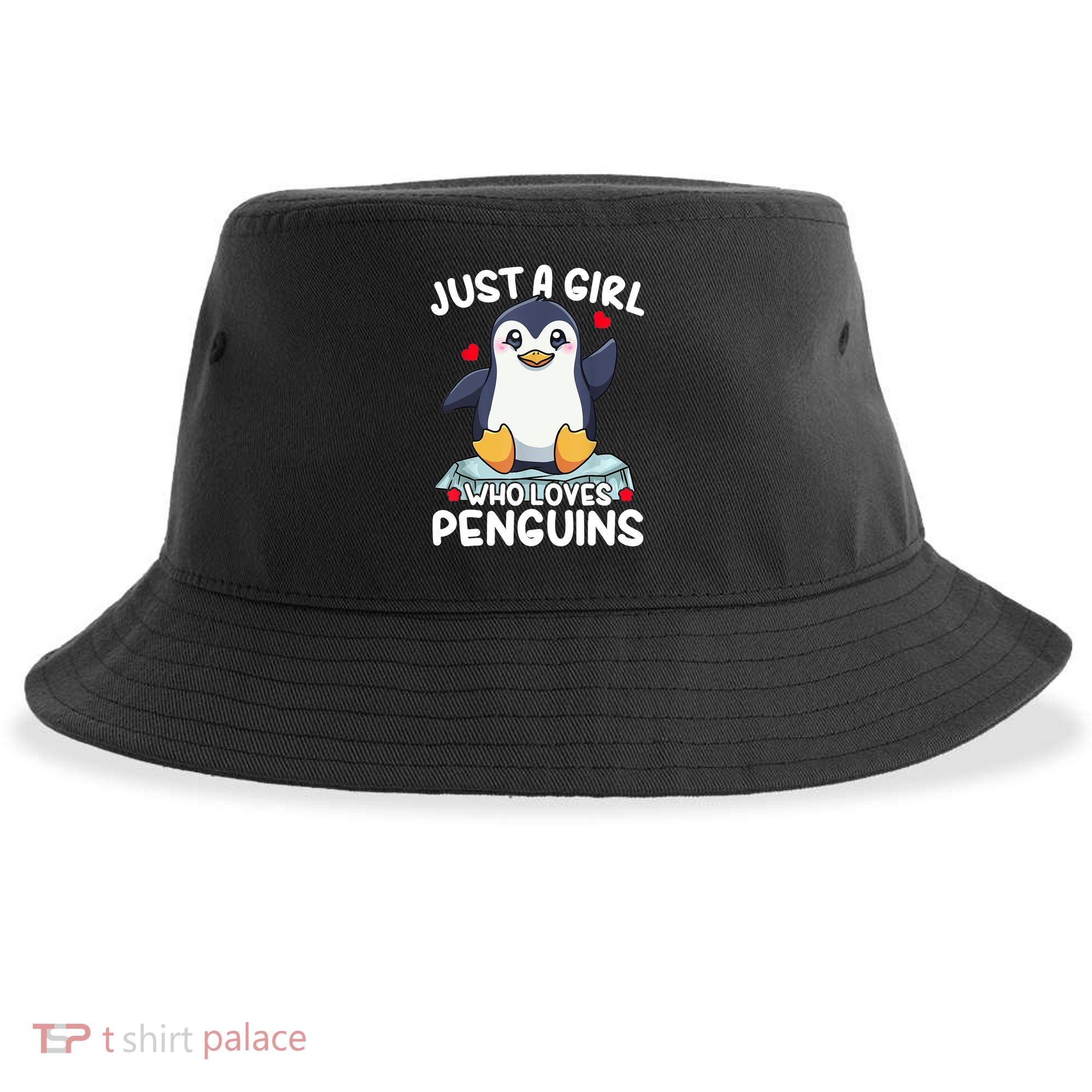 Penguin Just A Girl Who Loves Penguins Cool Gift Sustainable Bucket Hat
