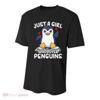 Penguin Just A Girl Who Loves Penguins Cool Gift Youth Performance Sprint T-Shirt thumb 0
