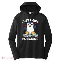 Penguin Just A Girl Who Loves Penguins Cool Gift Performance Fleece Hoodie thumb 0