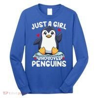 Penguin Just A Girl Who Loves Penguins Cool Gift Long Sleeve Shirt thumb 0
