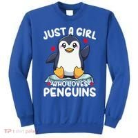 Penguin Just A Girl Who Loves Penguins Cool Gift Sweatshirt thumb 0