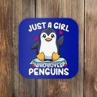 Penguin Just A Girl Who Loves Penguins Cool Gift Coaster thumb 0