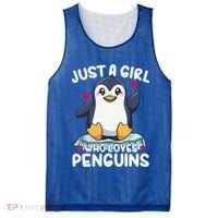 Penguin Just A Girl Who Loves Penguins Cool Gift Mesh Reversible Basketball Jersey Tank thumb 0