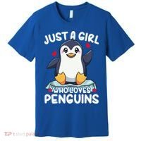 Penguin Just A Girl Who Loves Penguins Cool Gift Premium T-Shirt thumb 0
