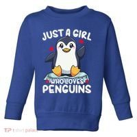Penguin Just A Girl Who Loves Penguins Cool Gift Toddler Sweatshirt thumb 0
