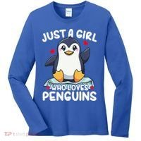 Penguin Just A Girl Who Loves Penguins Cool Gift Women's Long Sleeve Shirt thumb 0