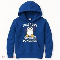Penguin Just A Girl Who Loves Penguins Cool Gift Kids Hoodie thumb 0