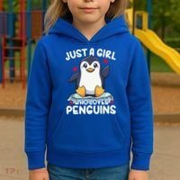 Penguin Just A Girl Who Loves Penguins Cool Gift Kids Hoodie thumb 3