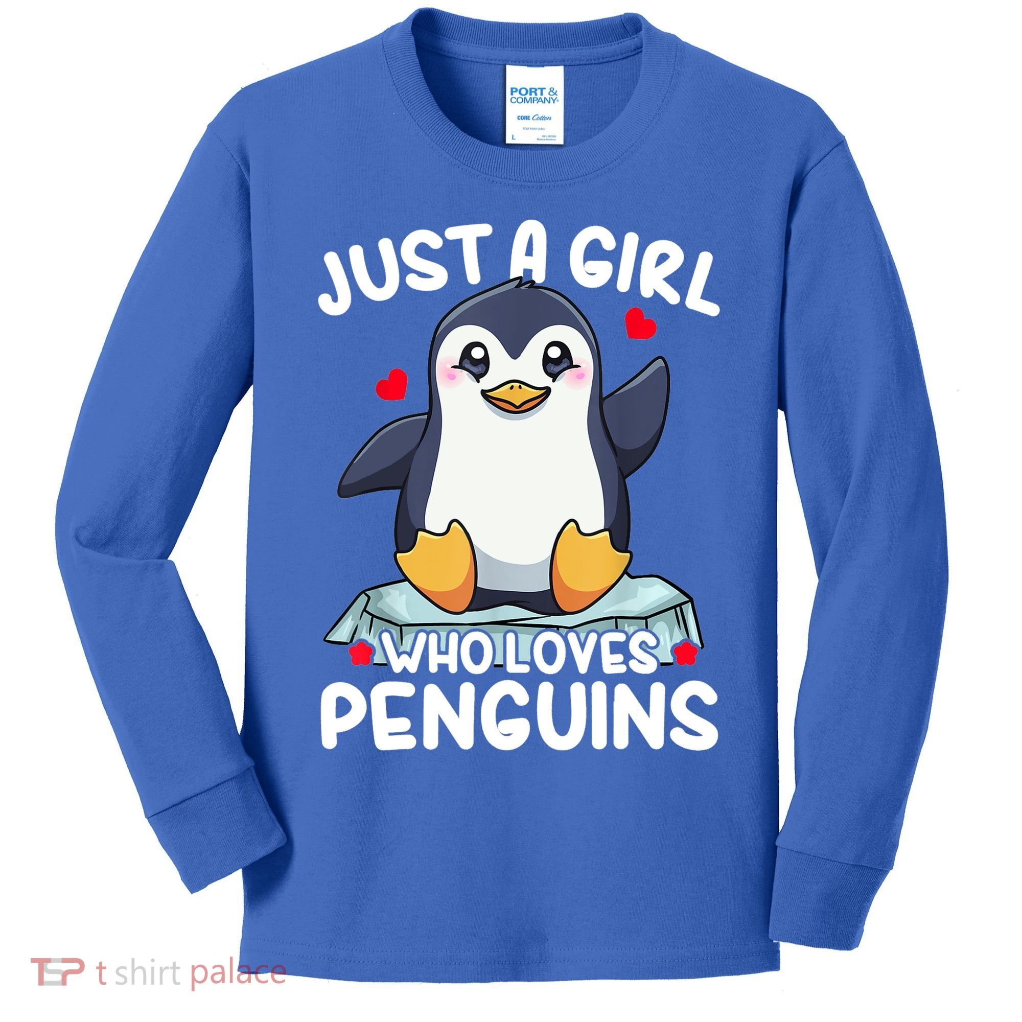 Penguin Just A Girl Who Loves Penguins Cool Gift Kids Long Sleeve Shirt