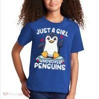 Penguin Just A Girl Who Loves Penguins Cool Gift Kids T-Shirt thumb 2