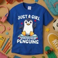 Penguin Just A Girl Who Loves Penguins Cool Gift Kids T-Shirt thumb 3