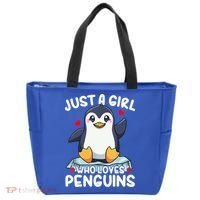 Penguin Just A Girl Who Loves Penguins Cool Gift Tote Bag thumb 0
