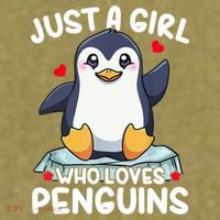 Penguin Just A Girl Who Loves Penguins Cool Gift Garment-Dyed Women's Muscle Tee thumb 6