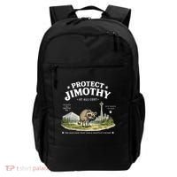 Protect Jimothy At All Cost Funny Raccoon Backpack thumb 0