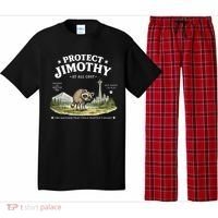 Protect Jimothy At All Cost Funny Raccoon Pajama Set thumb 0