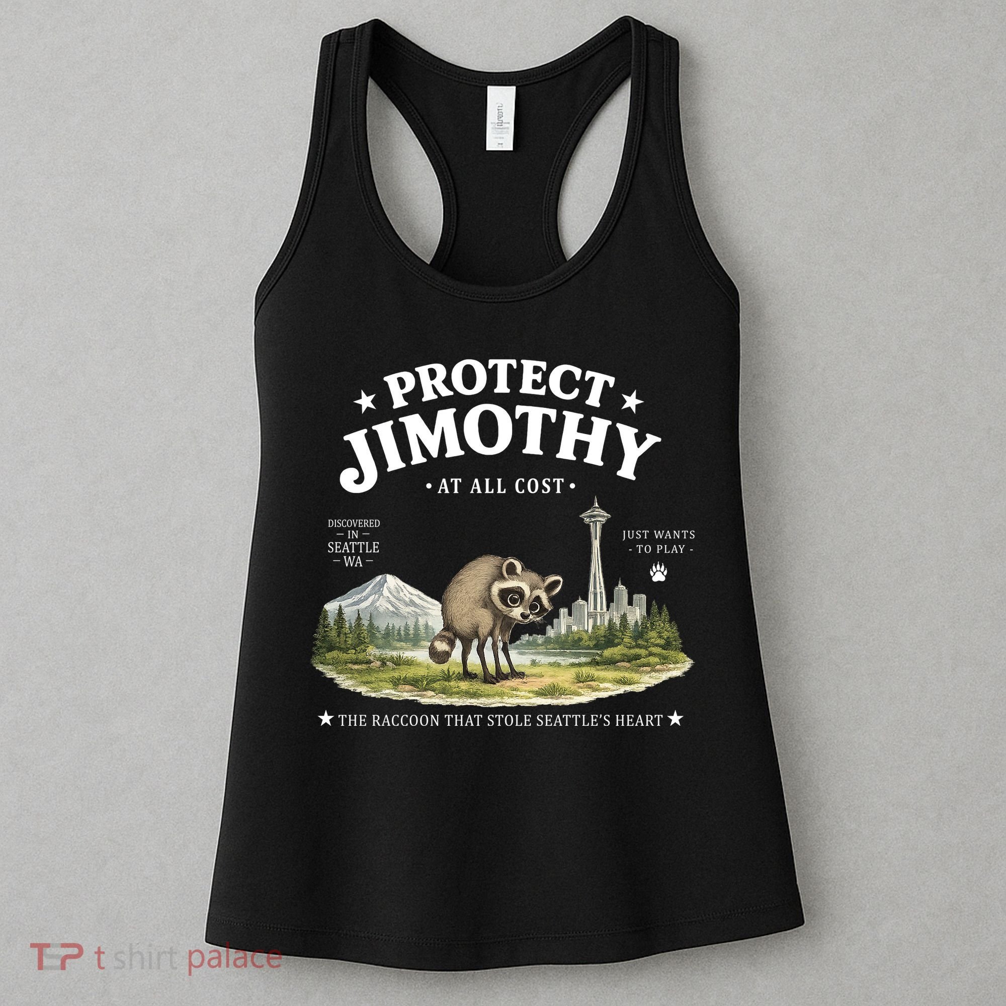 Protect Jimothy At All Cost Funny Raccoon Women's Tank Top