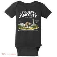 Protect Jimothy At All Cost Funny Raccoon Baby Bodysuit thumb 0