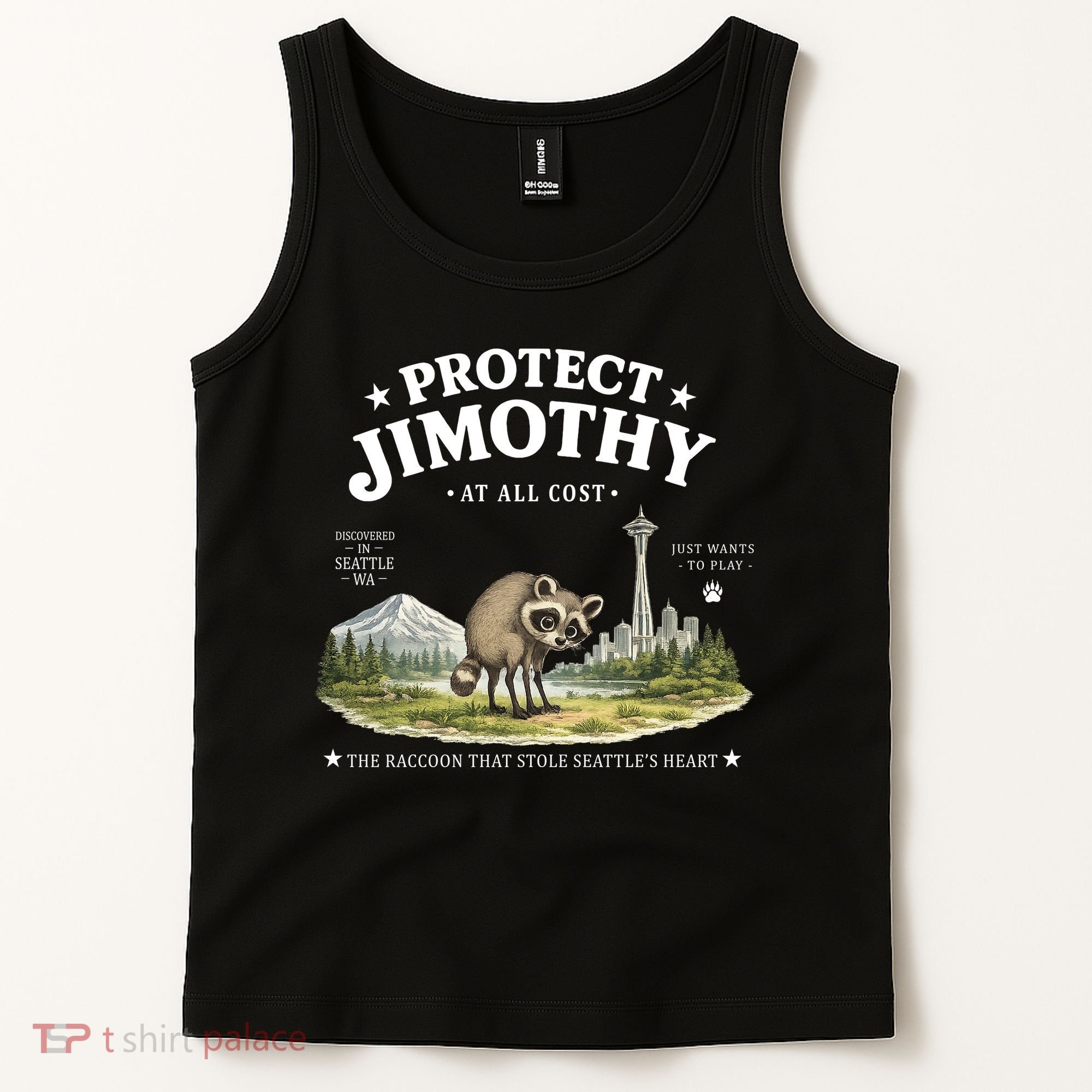 Protect Jimothy At All Cost Funny Raccoon Tank Top