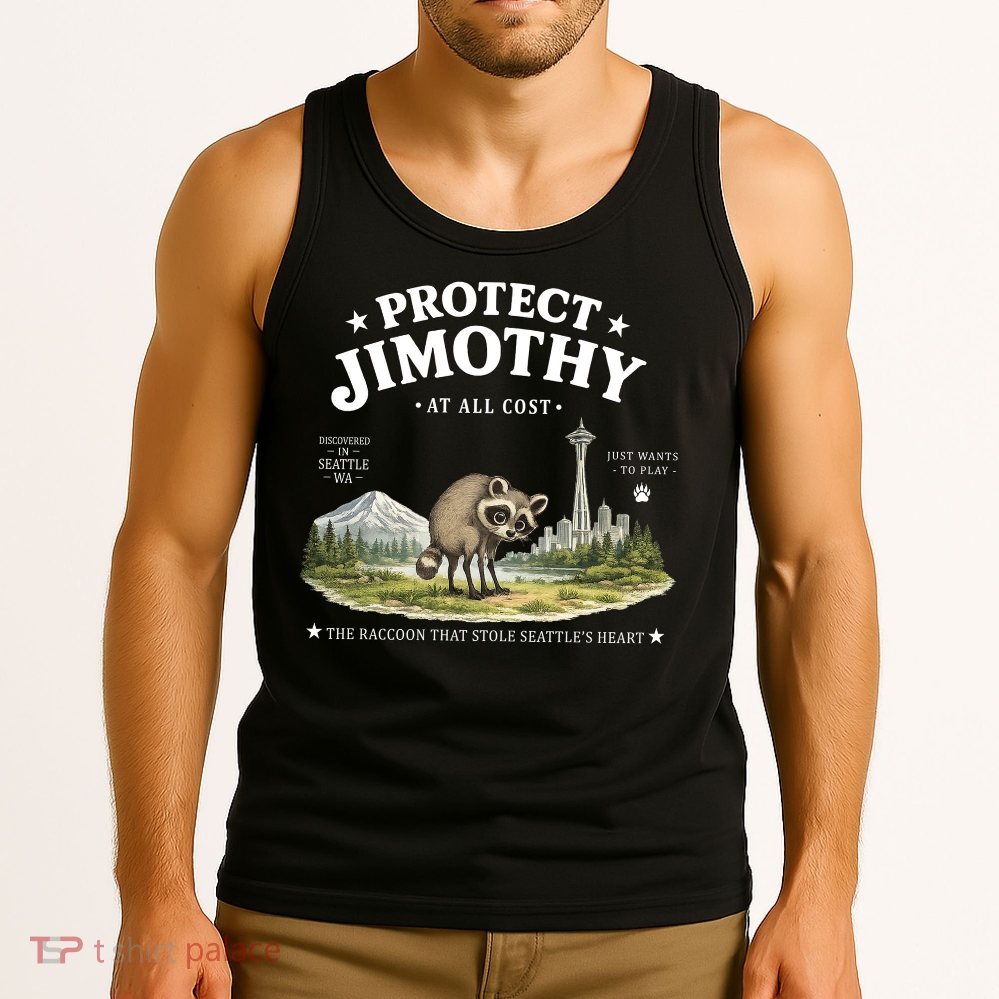Protect Jimothy At All Cost Funny Raccoon Tank Top