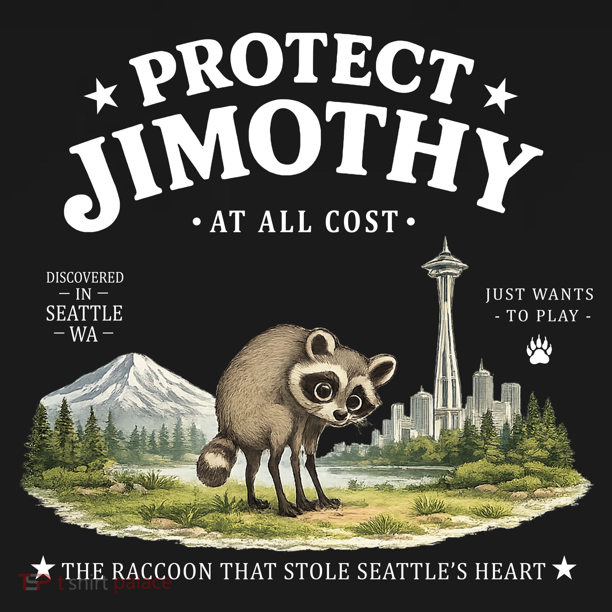 Protect Jimothy At All Cost Funny Raccoon Toddler T-Shirt