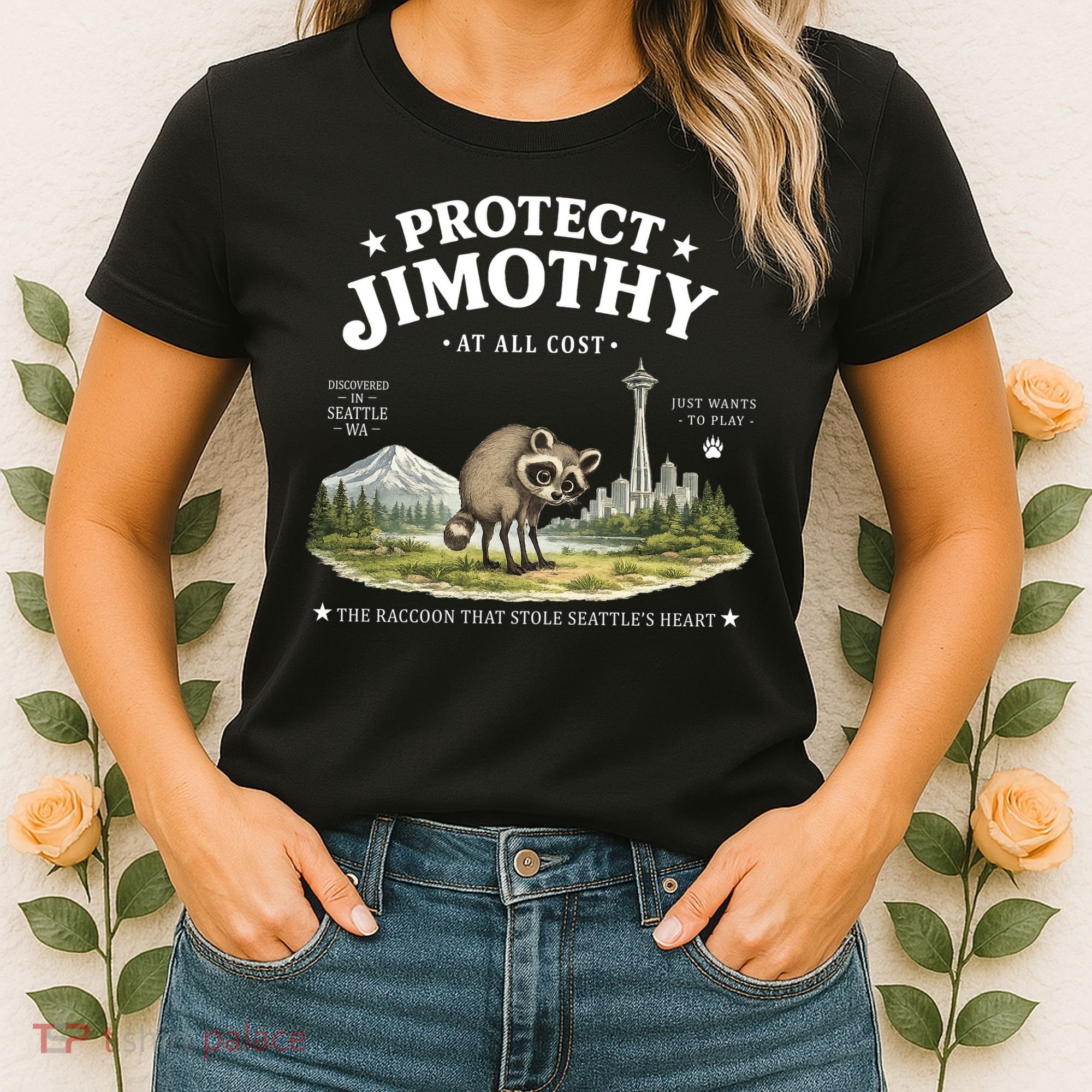 Protect Jimothy At All Cost Funny Raccoon Women's T-Shirt
