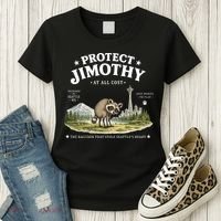 Protect Jimothy At All Cost Funny Raccoon Women's T-Shirt thumb 3